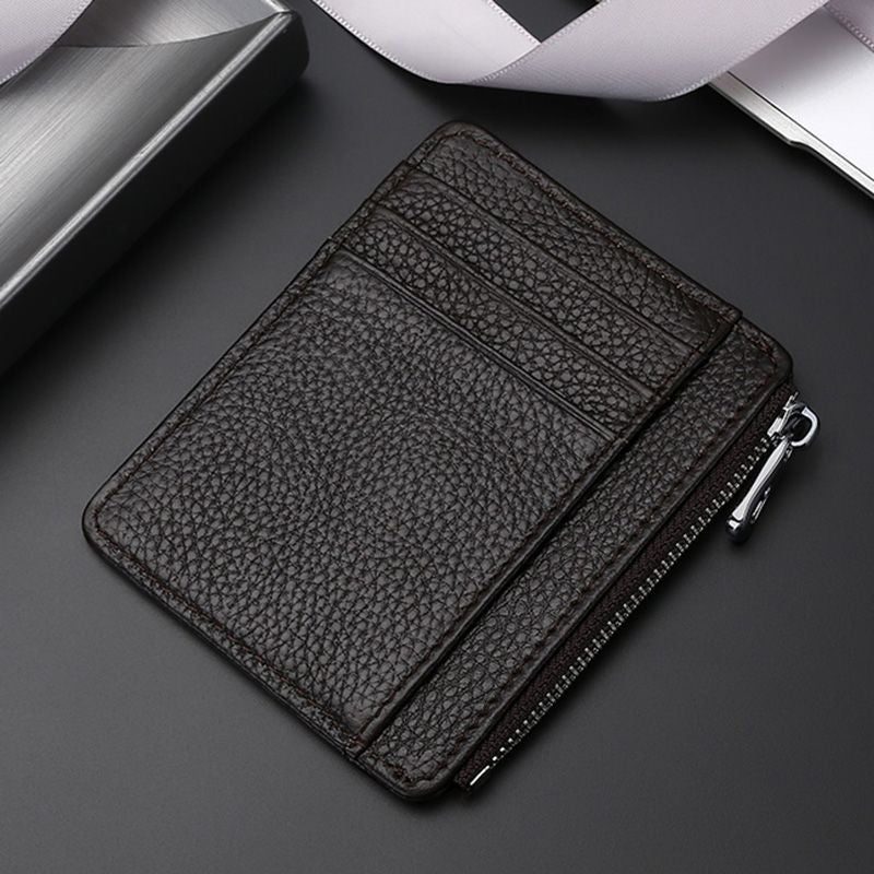 Luxury Leather Zippered Card Holder Acalora