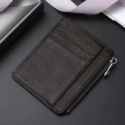 Luxury Leather Zippered Card Holder Acalora