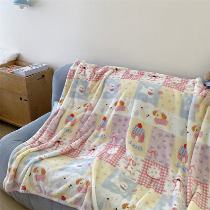 Cozy Plush Cartoon Dog-Themed Throw Blanket
