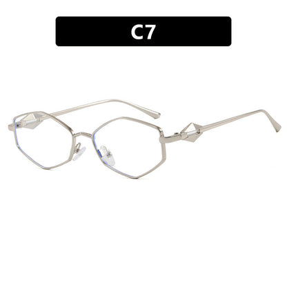 Women's geometric sunglasses with protective UV filter and high-end metal frame Karnz
