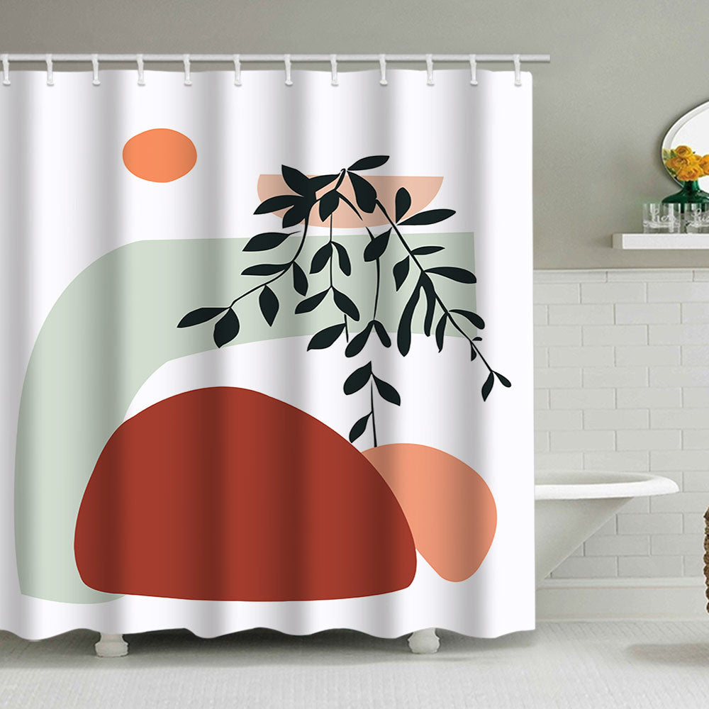 Abstract Botanical Print Shower Curtain