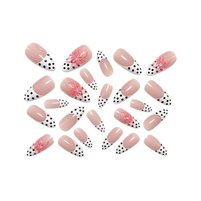 Artificial nails with floral accent and elegant tip Acalora
