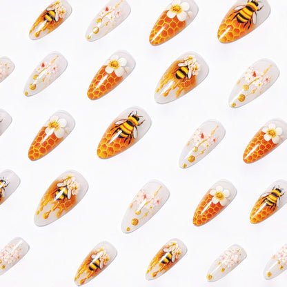 Floral Honeycomb Nail Art Acalora