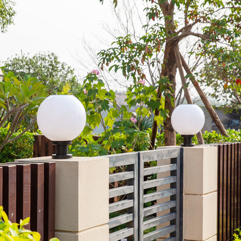 Modern Stainless Steel Globe Fence Post Lighting Fixtures Bowlift
