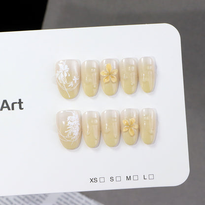 Artistic Floral Design Press-On Nails Acalora