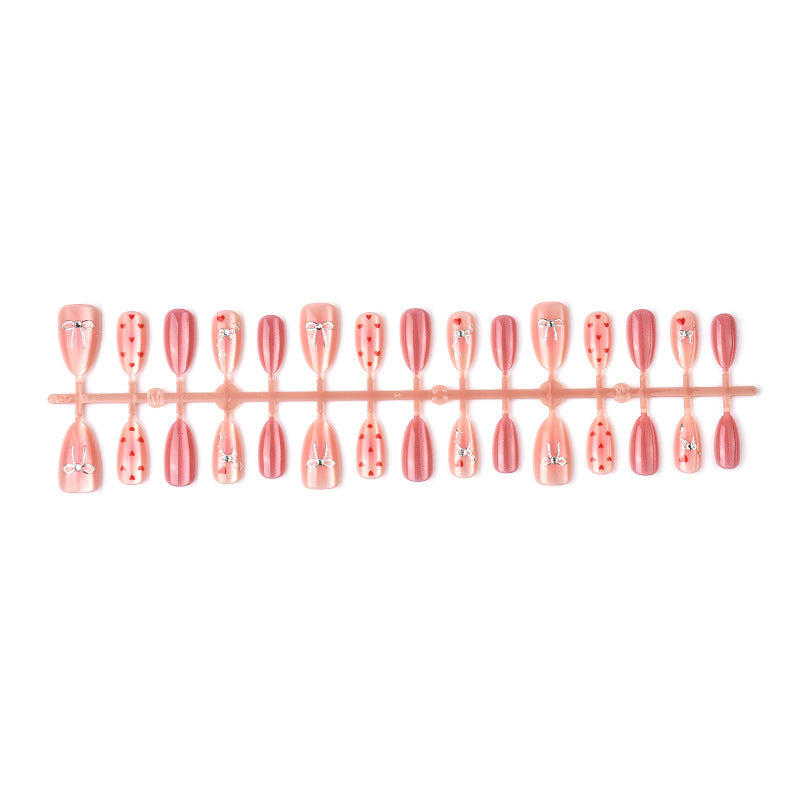 Heart-Themed Artistic Press-On Nail Set Acalora