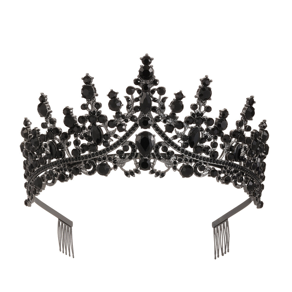Ladies Opulent Tiara with Black Crystal Detailing Bowlift
