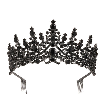 Ladies Opulent Tiara with Black Crystal Detailing Bowlift