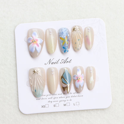 Artistic Floral Nail Design Acalora
