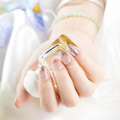 Romantic Heart-Themed Press-On Nail Set Acalora