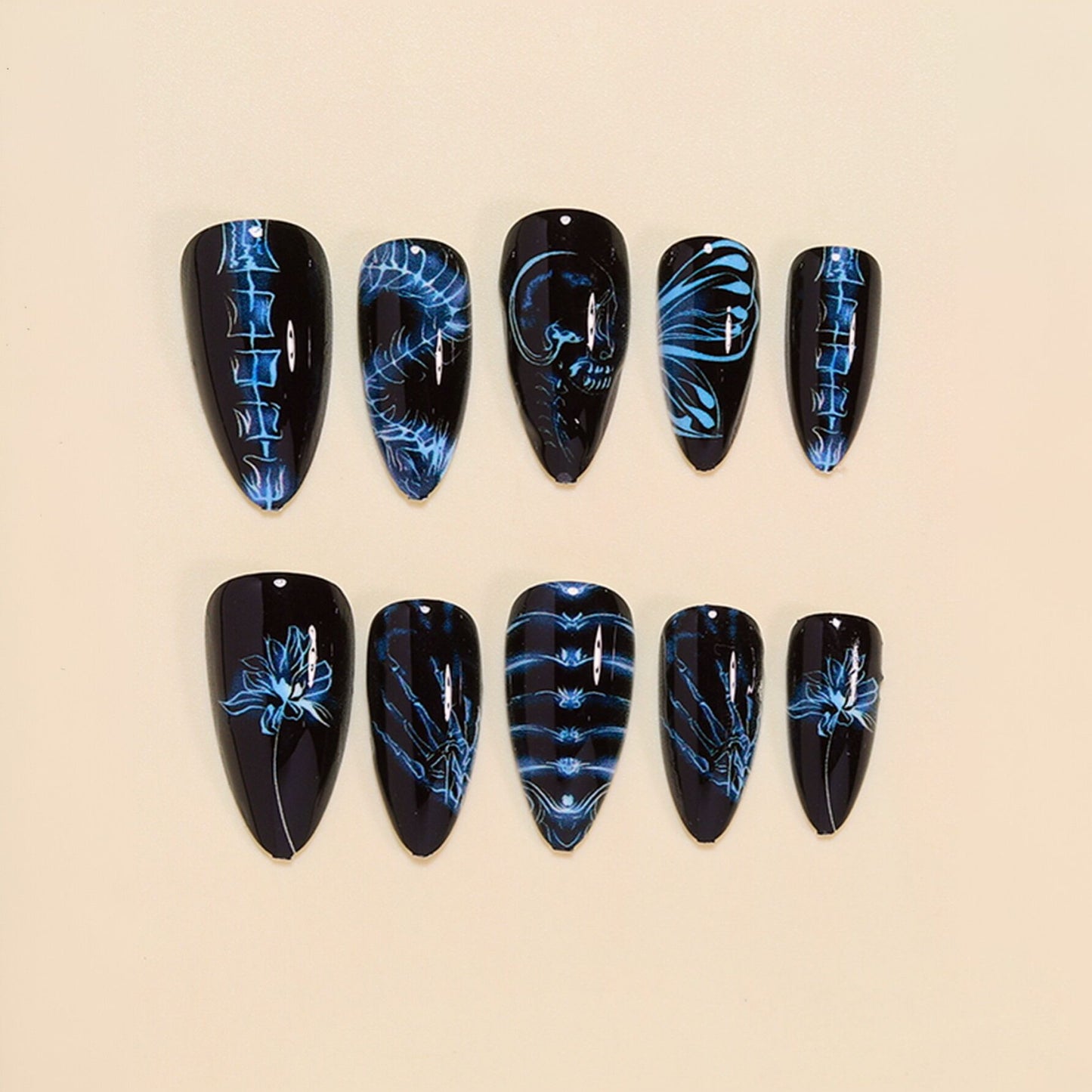 Artistic Stiletto Press-On Nail Art Set Acalora