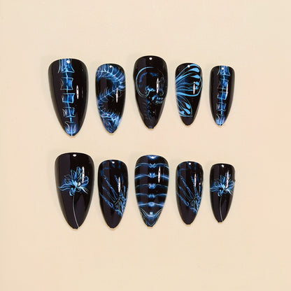 Artistic Stiletto Press-On Nail Art Set Acalora