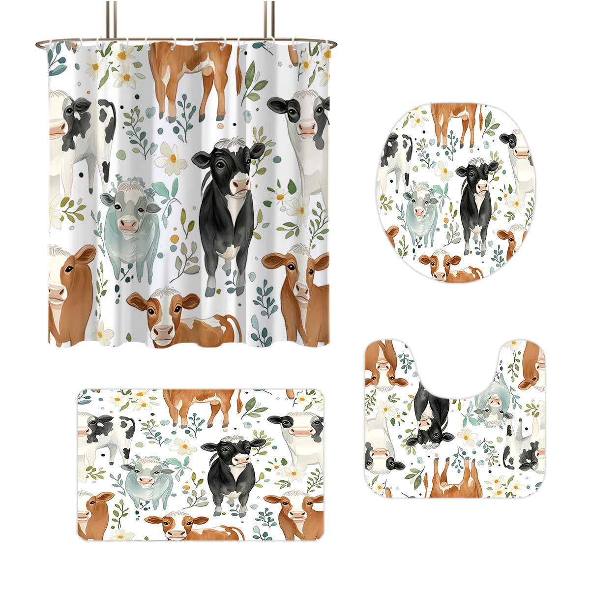 Cartoon Lamb-Themed Bathroom Décor Set