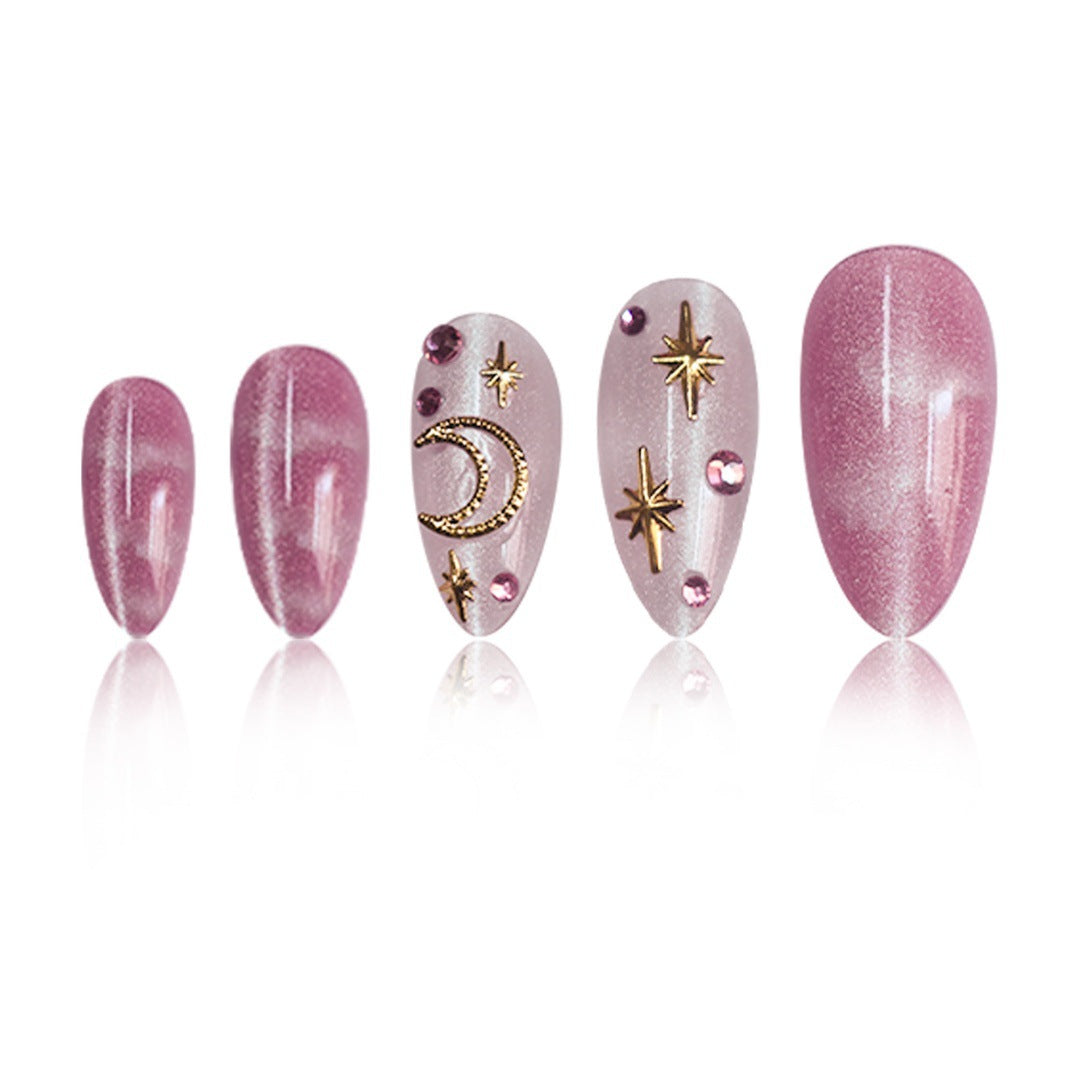 Celestial Themed Press-On Nail Art Acalora