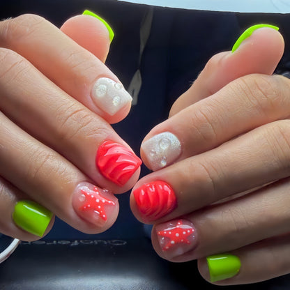 Artificial Nail Set with Festive Designs Acalora