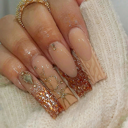 Glamorous Glitter Gradient Press-On Nails Acalora