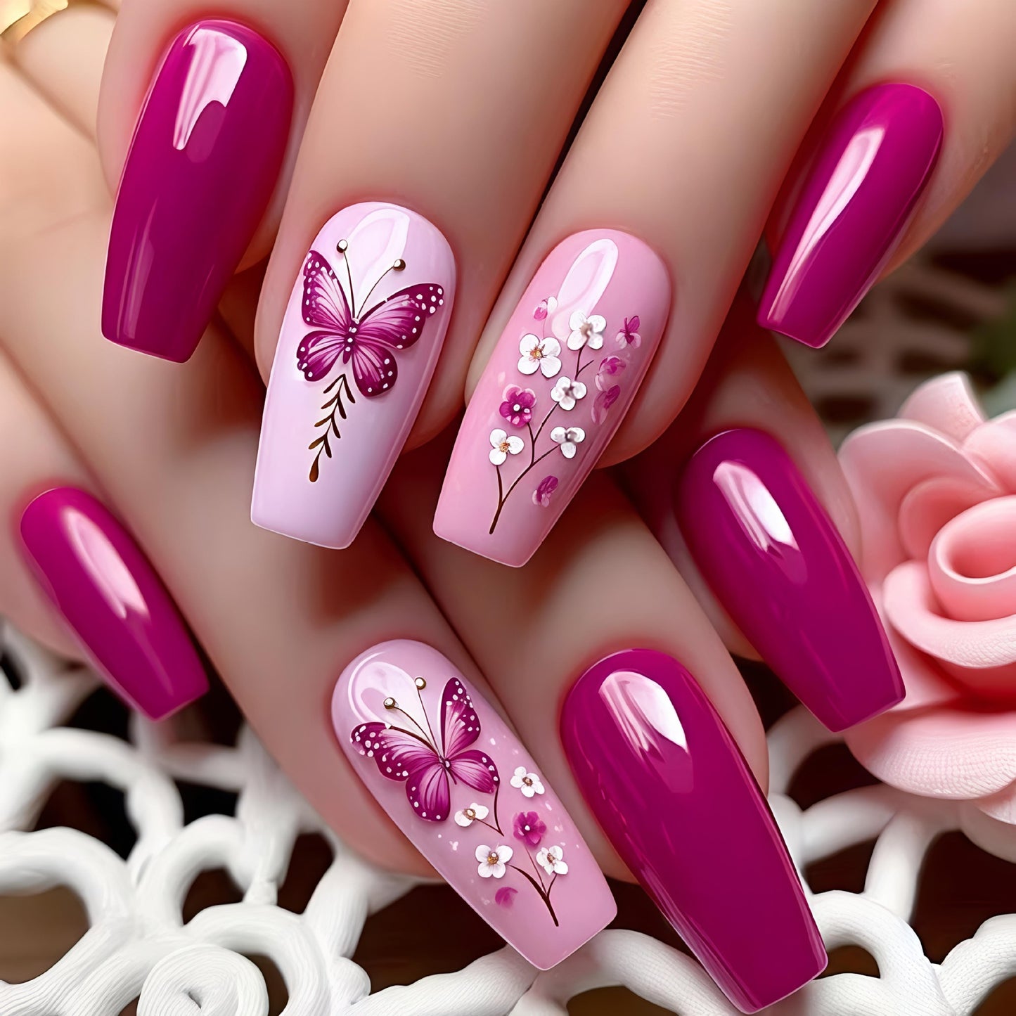 Floral Butterfly Nail Art Set Acalora