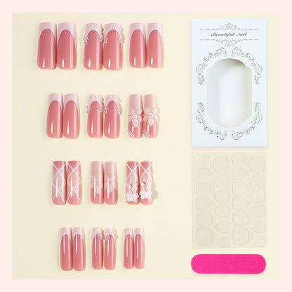 Elegant Press-On Nail Collection with Floral Accents Acalora