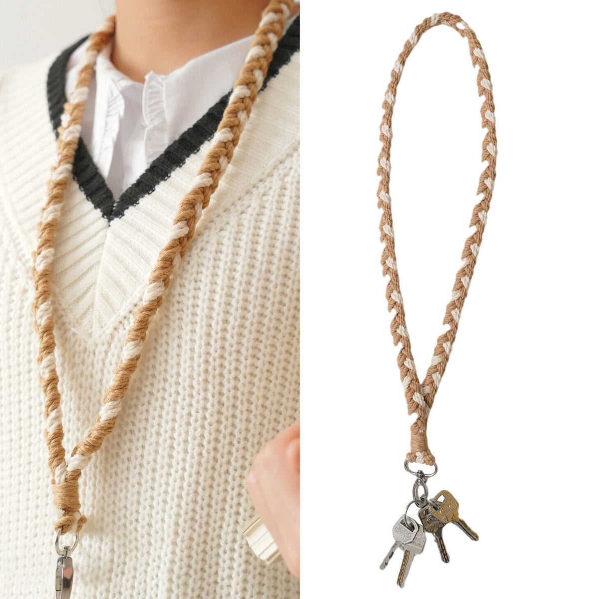 Braided Macrame Keychain Loop Acalora