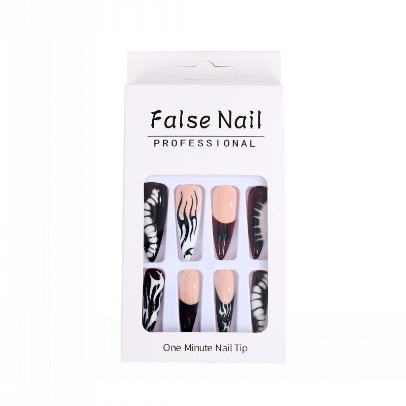 Artificial nails with creative black-and-white pattern Acalora