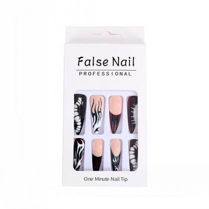Artificial nails with creative black-and-white pattern Acalora