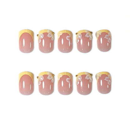 Elegant Floral Acrylic Press-On Nails Acalora