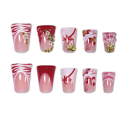 Elegant Floral Nail Art Extensions Acalora