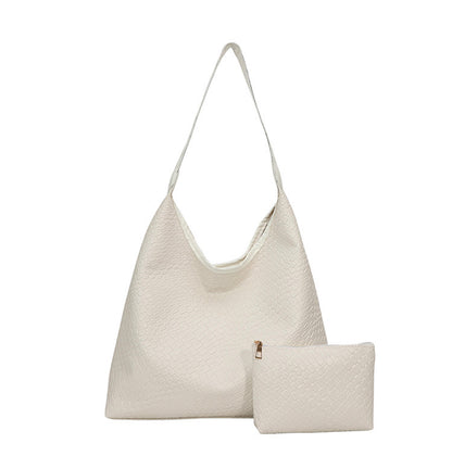 Sleek Textured Leather Hobo Handbag Acalora