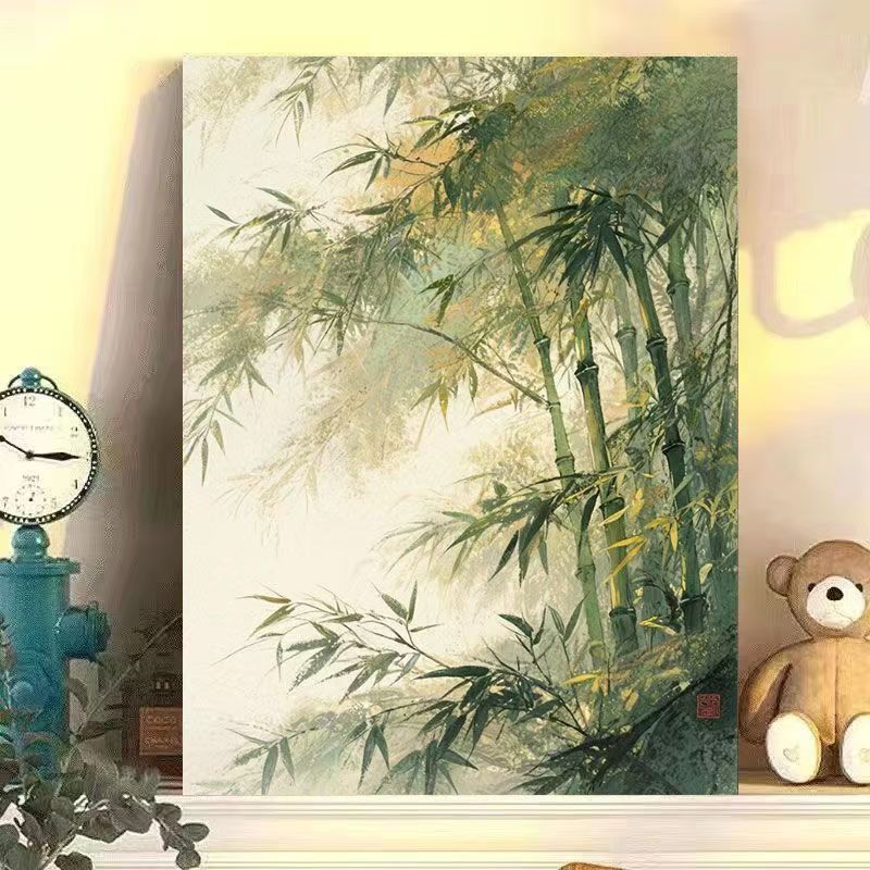 Serene Bamboo and Cherry Blossom Wall Art