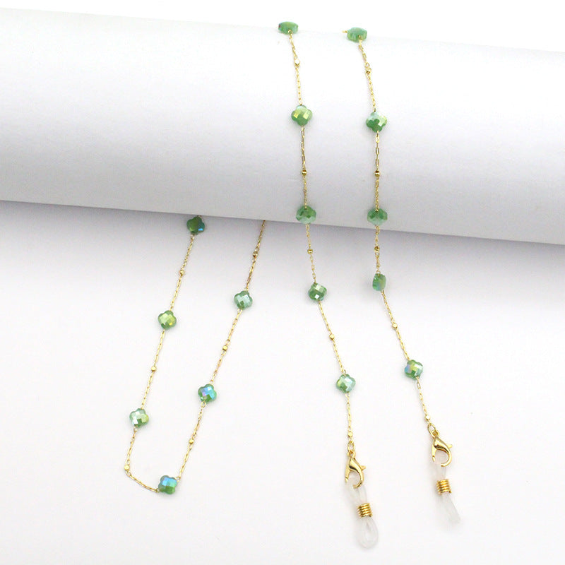 Elegant Crystal-Designed Eyewear Chain Acalora