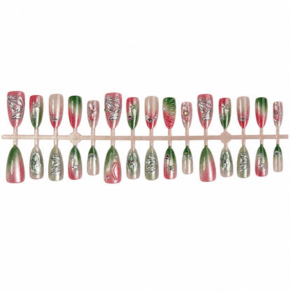 Decorative Press-On Nail Art Set with Botanical Inspirations Acalora