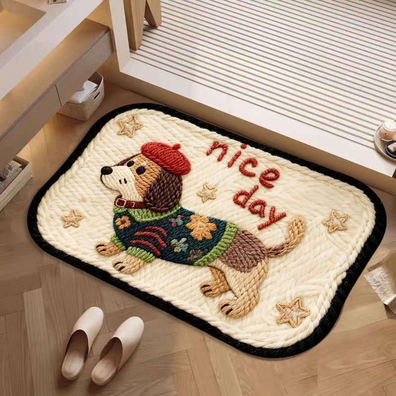 Decorative Dog-Themed Bath Rug