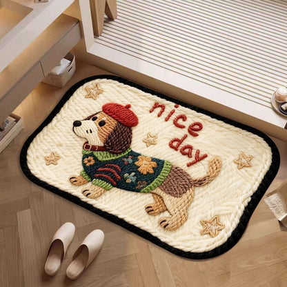 Decorative Dog-Themed Bath Rug