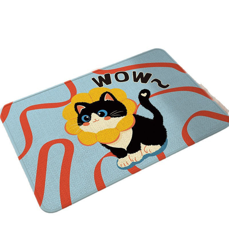 Playful Cat-Themed Bath Mat