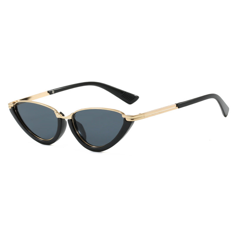 Women futuristic Cat-Eye sunglasses with golden accents Bowlift