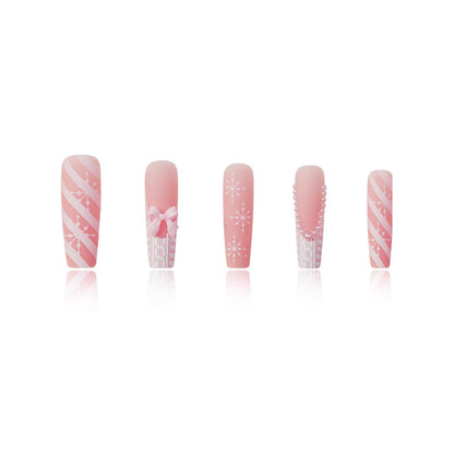 Decorative Press-On Nail Art with Pearl and Bow Accents Acalora