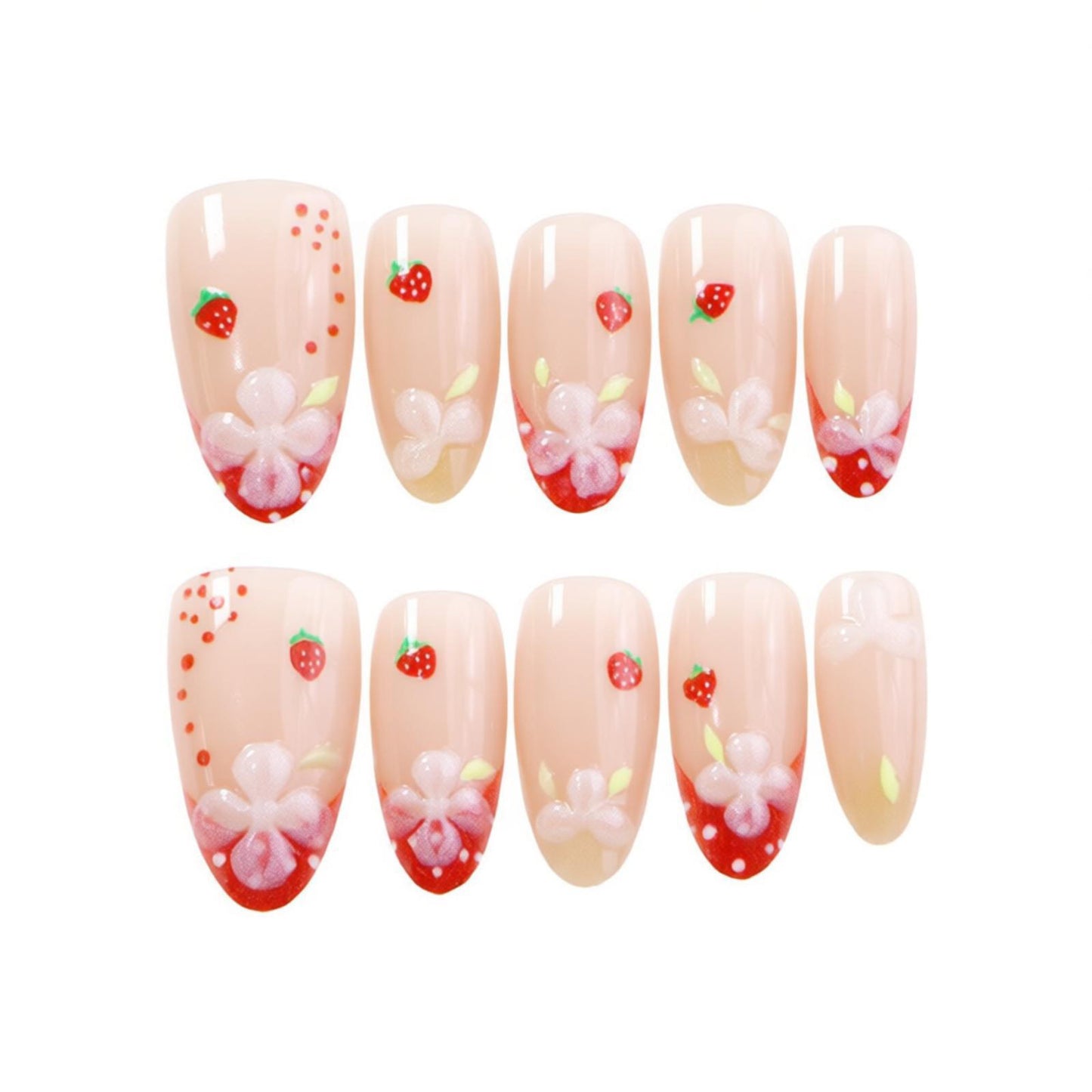 Decorative Floral Press-On Nail Designs Acalora