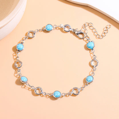 Elegant Beaded Charm Anklet Acalora