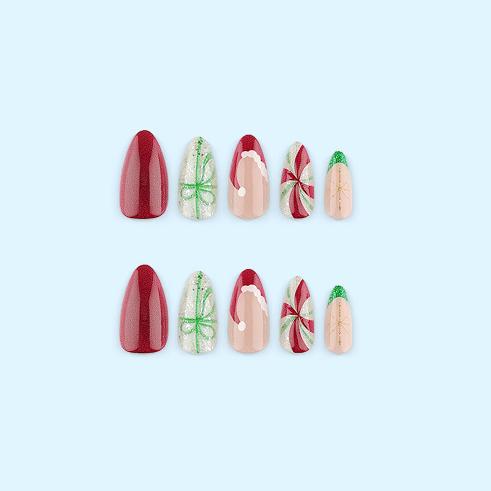 Artificial nails in festive Christmas design Acalora 1788232693