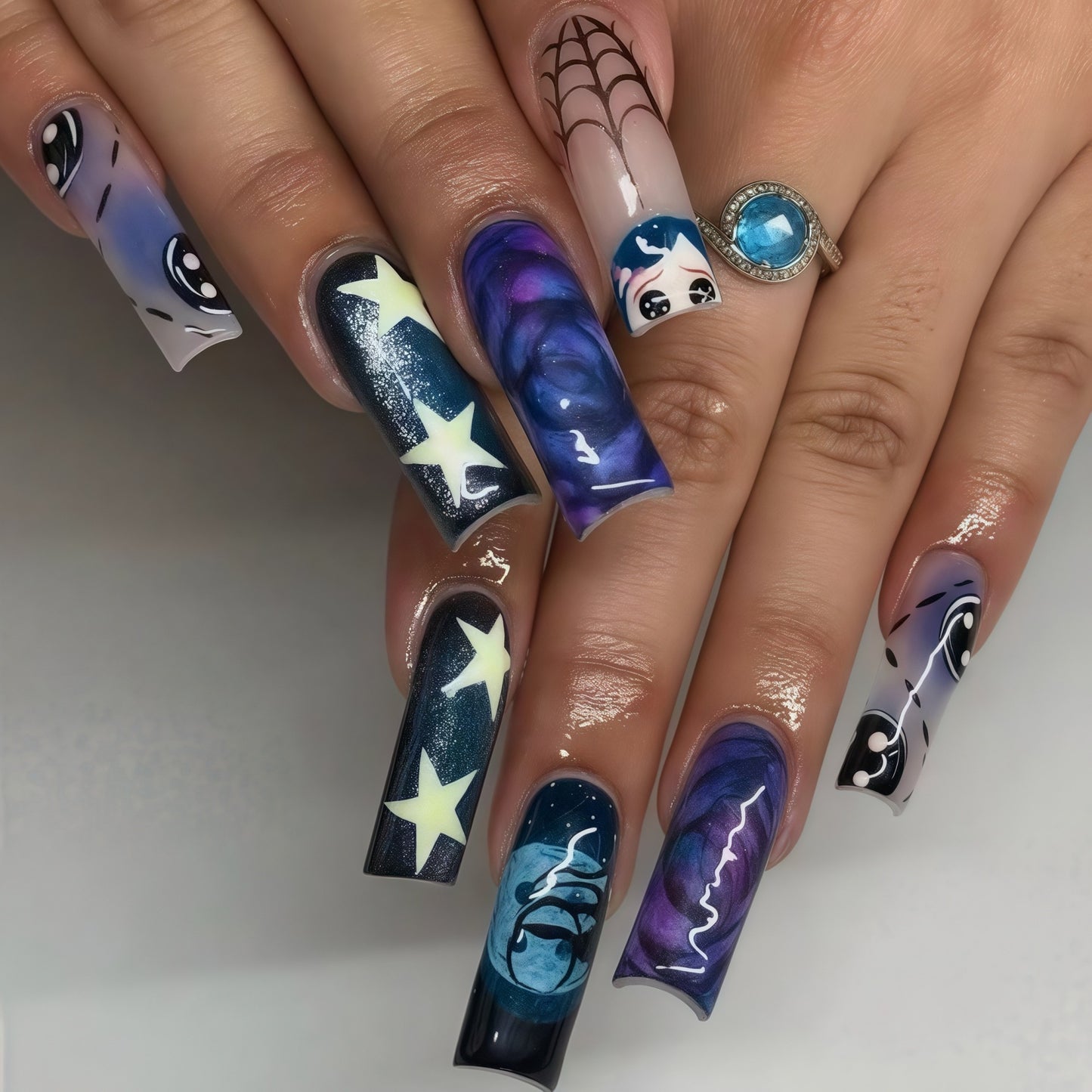 Artistic Cosmic Nail Design Acalora