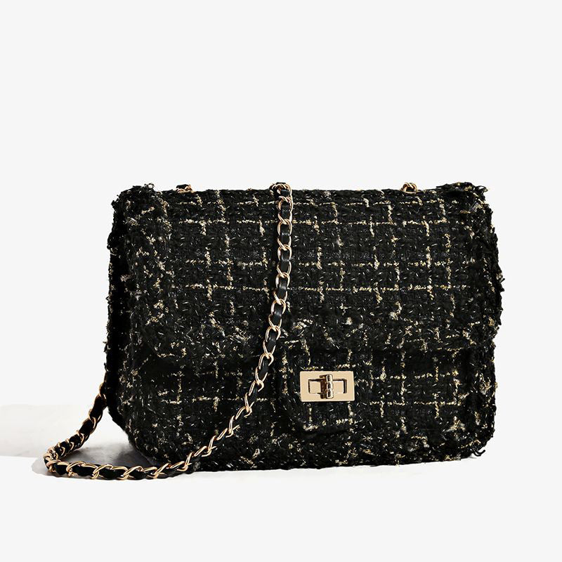 Textured Chain Strap Shoulder Bag Acalora