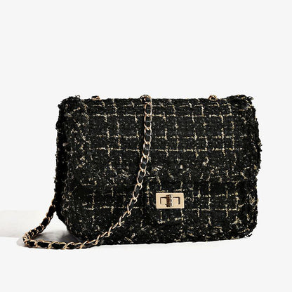 Textured Chain Strap Shoulder Bag Acalora
