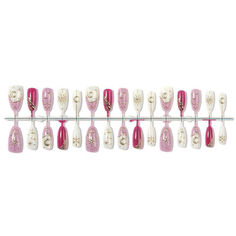 Celestial Theme Press-On Nail Art Set Acalora