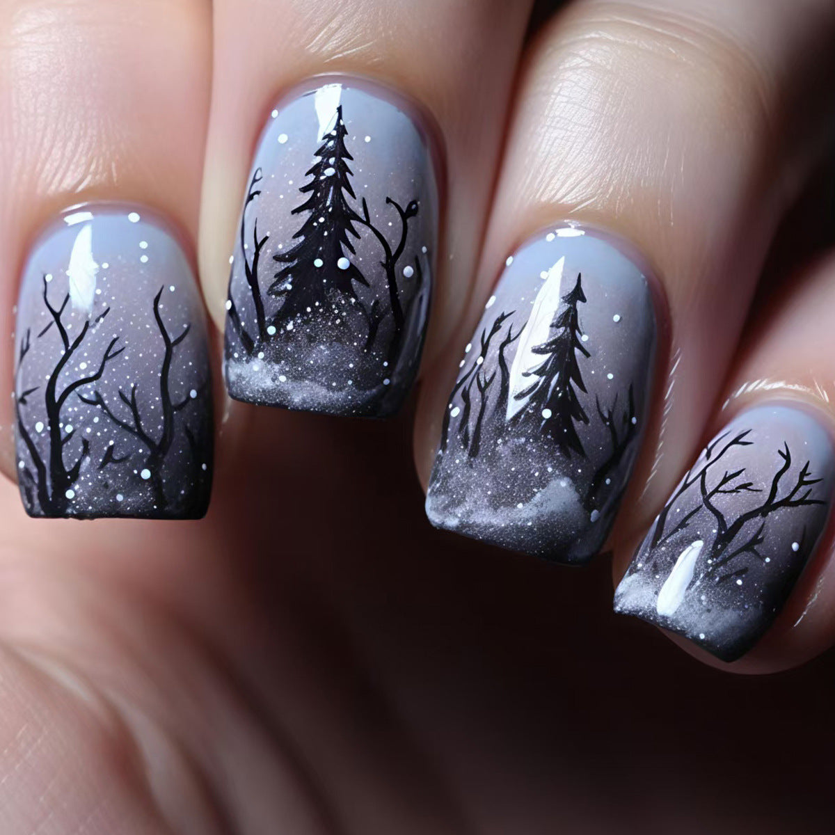 Forest Landscape Nail Art Acalora