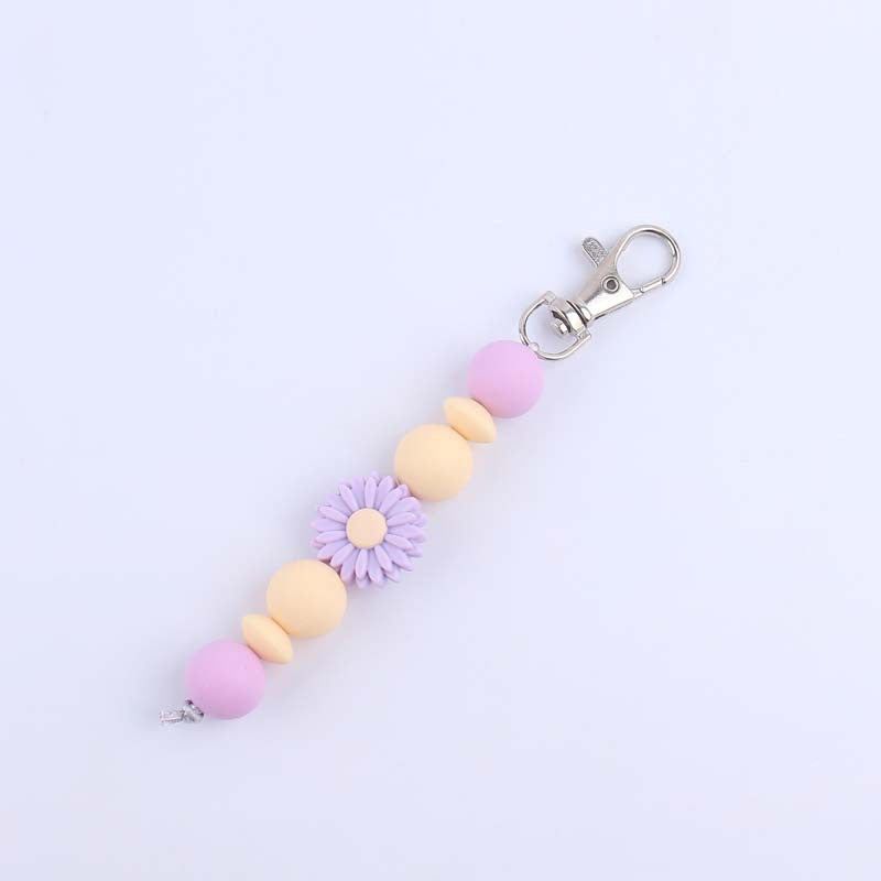 Decorative Silicone Beaded Keychain Holder Acalora