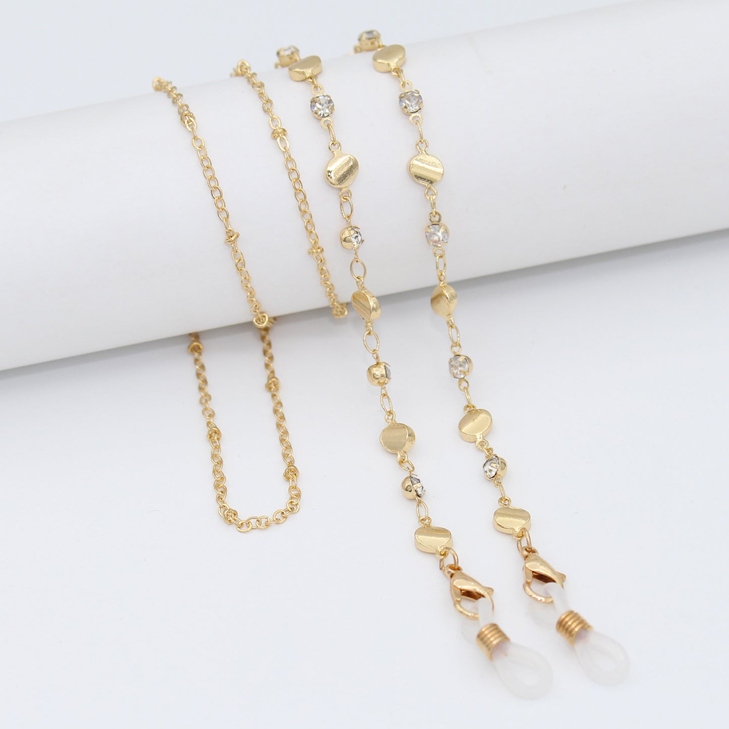 Luxe Crystal-Embellished Eyewear Chain Acalora