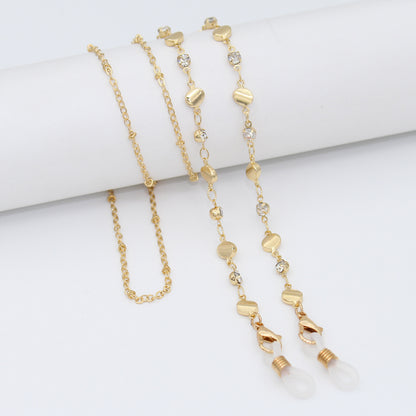 Luxe Crystal-Embellished Eyewear Chain Acalora