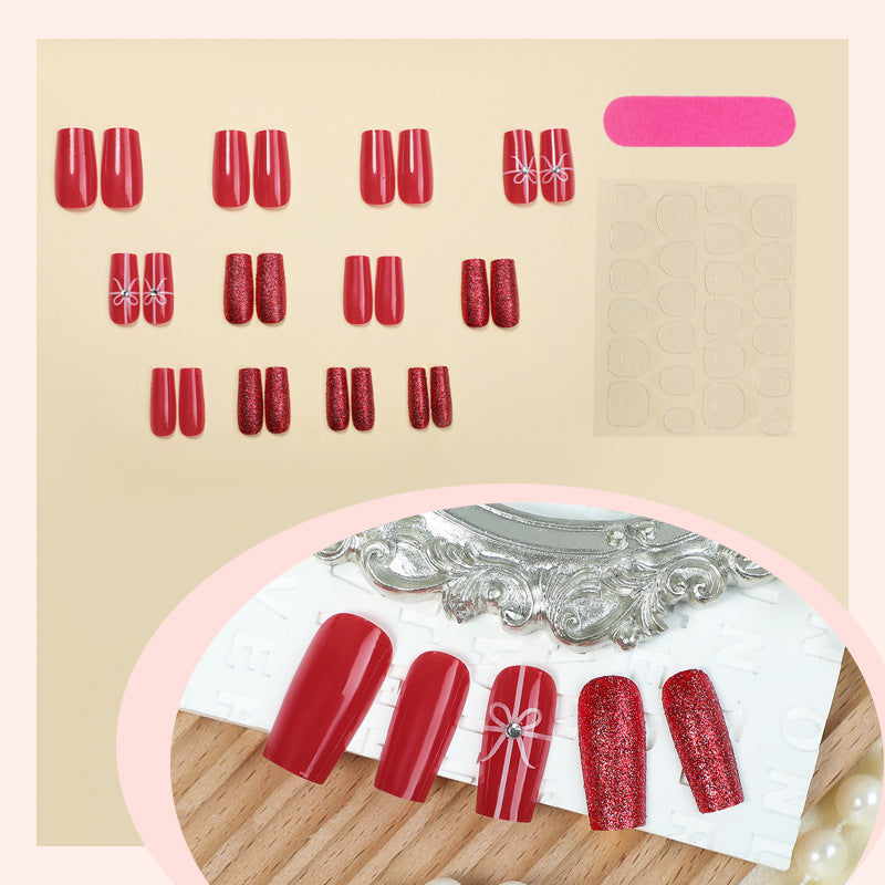 Festive Glittering Press-On Nail Art Set Acalora