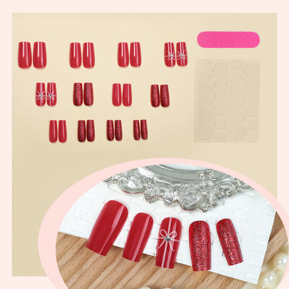 Festive Glittering Press-On Nail Art Set Acalora
