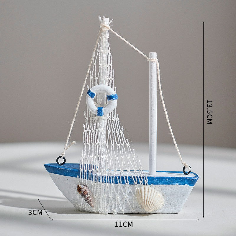 Maritime Sailboat Sculpture Accent
